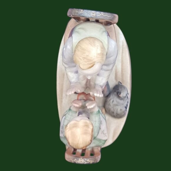 Shafford vtg grandpa & grandaughter Figurine "Pat- A -Cake" Scene Collectible m - Picture 10 of 14